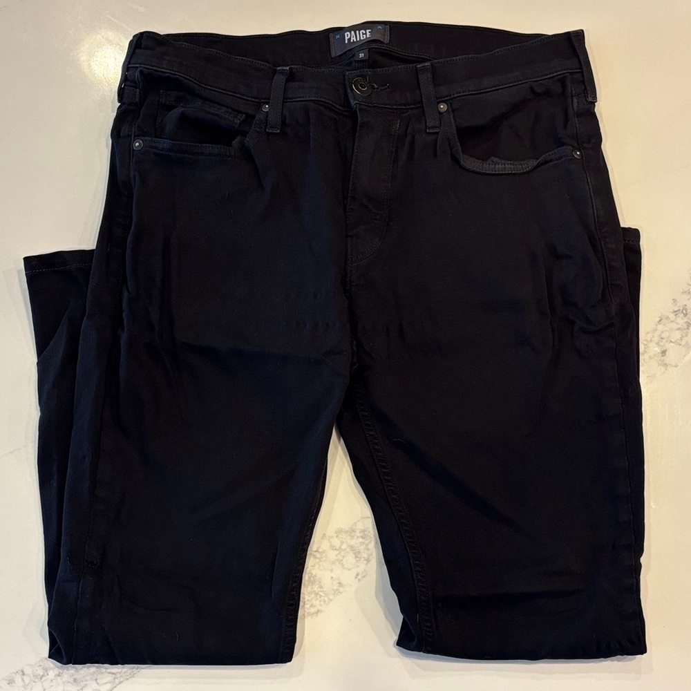 PAIGE Federal Slim Straight Jeans. Men’s. Black. Size 31 Premium Stretch Denim